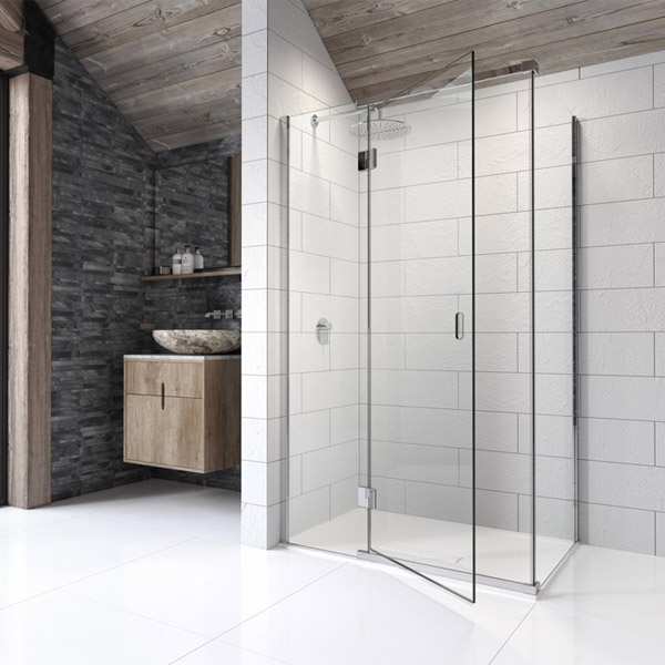 Kudos Pinnacle8 1200 Corner Shower Enclosure Hinged Door with Inline Panel