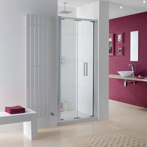ELEGANT 1000mm Bi Fold Shower Enclosure Inwards Opening Space Saving Shower Door