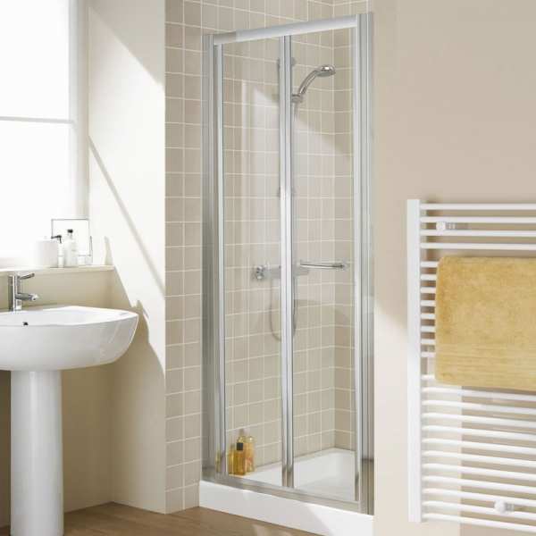 Lakes Classic Semi Frameless Bi Fold Shower Door 700mm