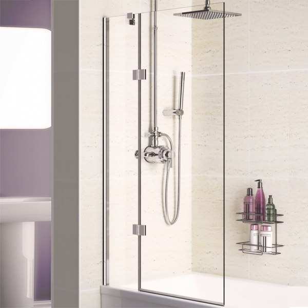 Lakes Coastline 1000mm Hinged Bath Screen Left Hand