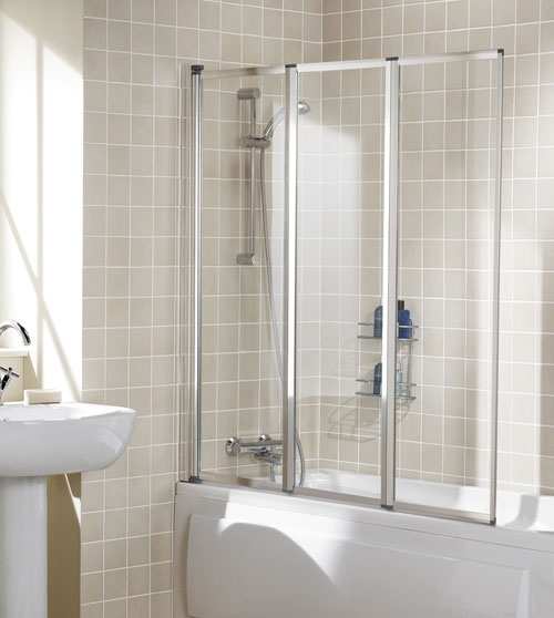 Lakes Framed Triple Panel Bath Shower Screen 1390mm