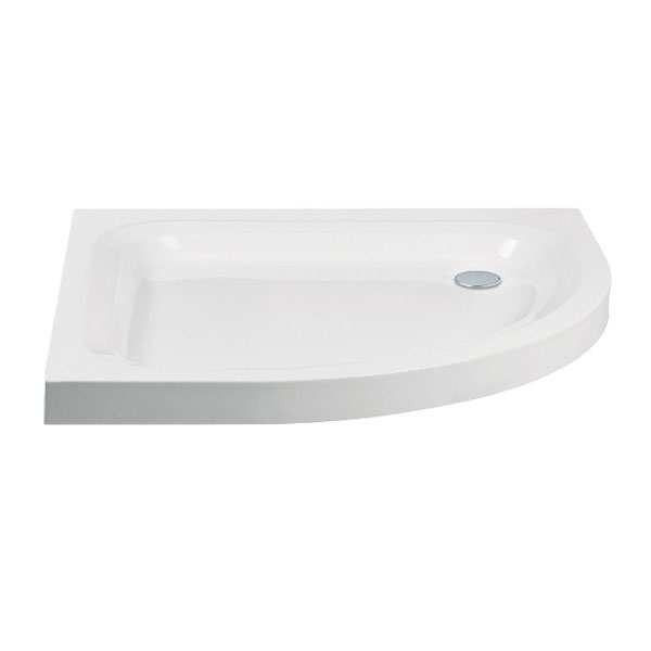 Lakes 1000 x 800 Stone Resin Offset Quadrant Shower Tray Standard Height RIGHT HAND
