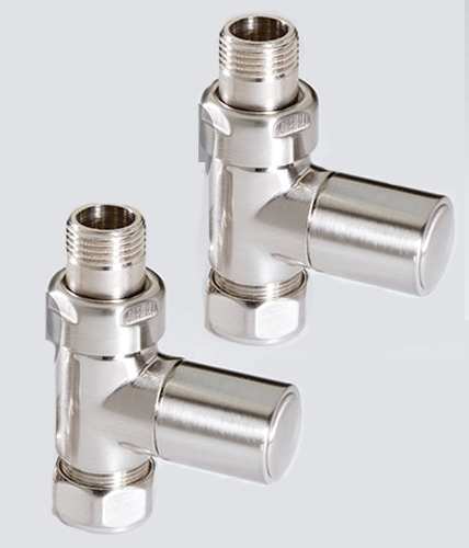 MHS Radius 15mm Straight Manual Valve Brushed Satin