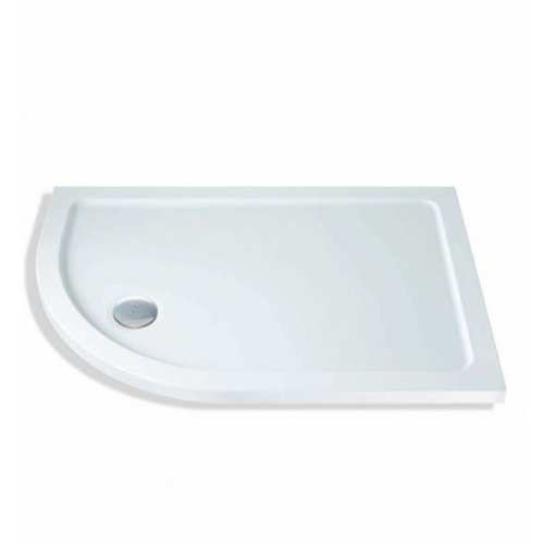 MX Elements Offset Quadrant Flat Top Stone Shower Tray 900 x 800mm Left Handed