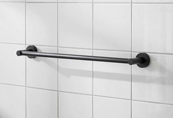 Miller Bond Single Towel Rail 495mm Black 8706B