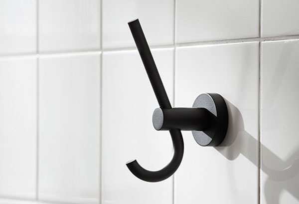 Miller Bond Double Robe Hook Black 8712B