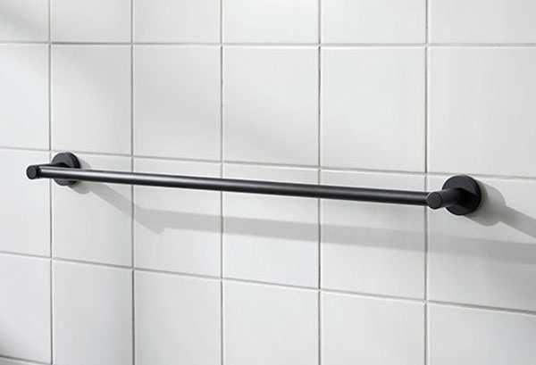 Miller Bond Single Towel Rail 650mm Black 8716B