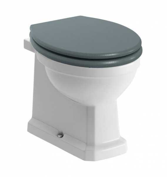 Moods Classico Back To Wall Toilet with Sea Green Wood Effect Seat