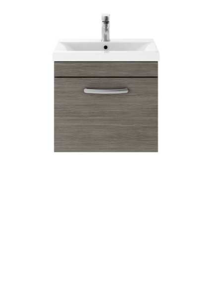 Nuie Athena Grey Avola Wall Hung 500mm Cabinet and Basin 1 ATH011A