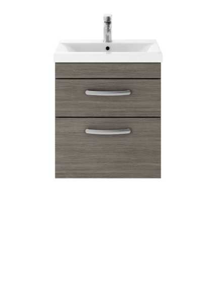 Nuie Athena Grey Avola Wall Hung 500mm Cabinet and Basin 1 ATH018A