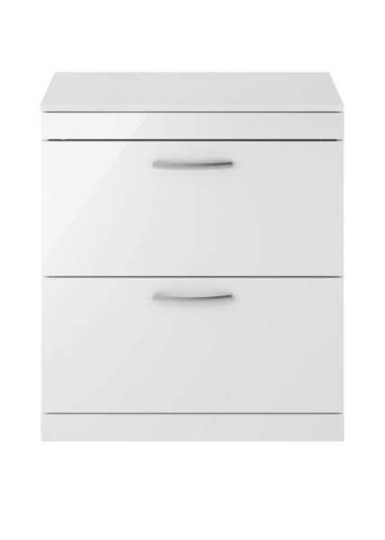Nuie Athena Gloss White Floor Standing 800mm Cabinet and Worktop ATH055W
