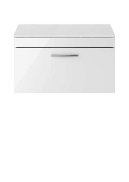 Nuie Athena Gloss White Wall Hung 800mm Cabinet and Worktop ATH062W