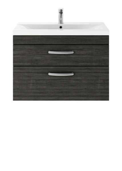 Nuie Athena Hacienda Black Wall Hung 800mm Cabinet and Basin 1 ATH068A