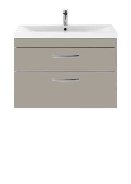 Nuie Athena Stone Grey Wall Hung 800mm Cabinet and Basin 2 ATH070B