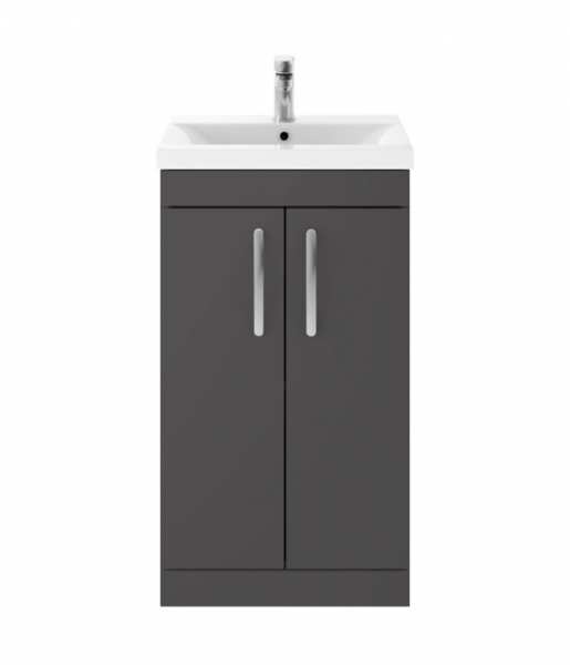 Nuie Athena Gloss Grey Floor Standing 500mm Cabinet And Basin 1 ATH072A