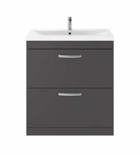 Nuie Athena Gloss Grey Floor Standing 800mm Cabinet And Basin 2 ATH079B