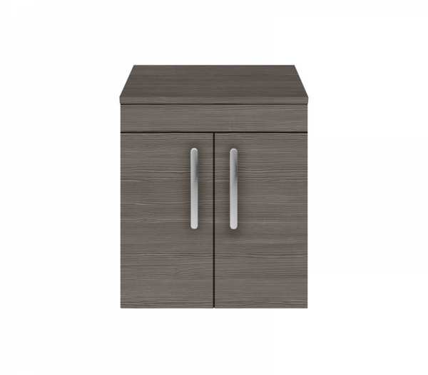 Nuie Athena Grey Avola Wall Hung 500mm Cabinet and Worktop ATH086W