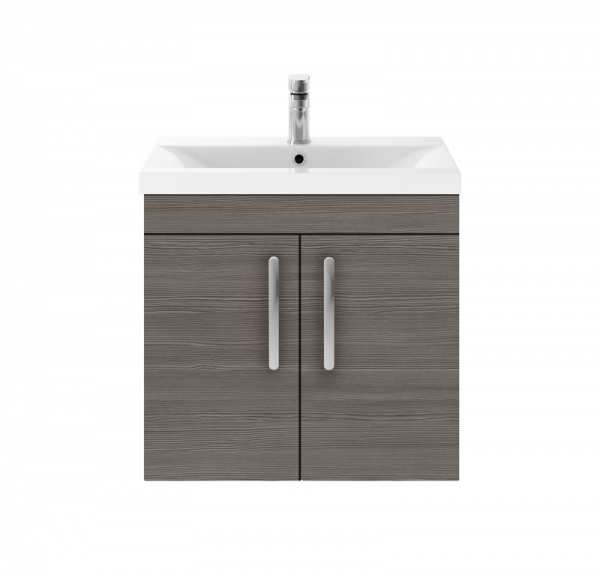 Nuie Athena Grey Avola Wall Hung 600mm Cabinet and Basin 1 ATH093A