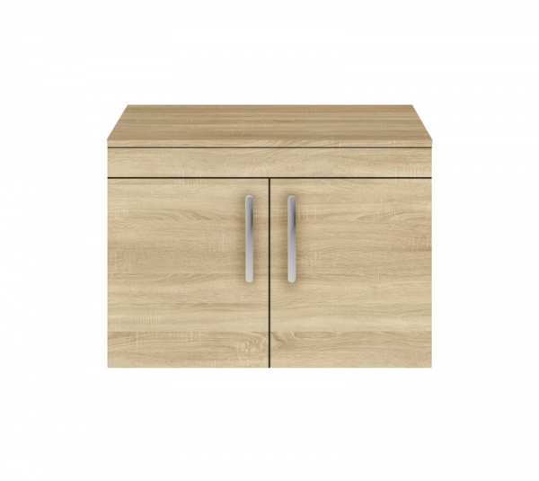 Nuie Athena Natural Oak Wall Hung 800mm Cabinet and Worktop ATH098W