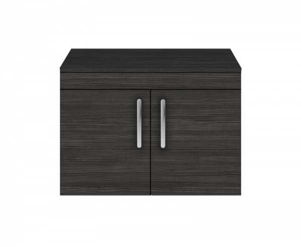 Nuie Athena Hacienda Black Wall Hung 800mm Cabinet and Worktop ATH099W