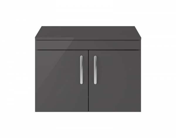 Nuie Athena Gloss Grey Wall Hung 800mm Cabinet And Worktop ATH101W