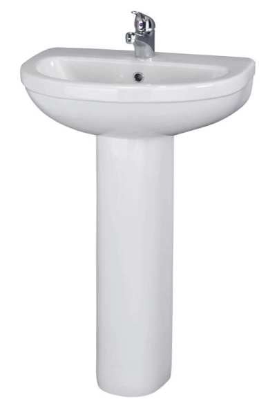 Nuie Ivo 550mm Basin and Pedestal 1 Tap CIV002
