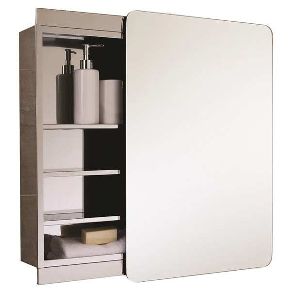 RAK Slide Stainless Steel Single Mirror Cabinet 500 x 140 12SL366C1