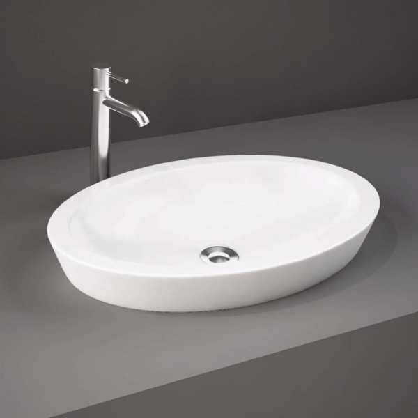 RAK Resort 58cm Oval Counter Top Basin 580 x 365 RST01AWHA