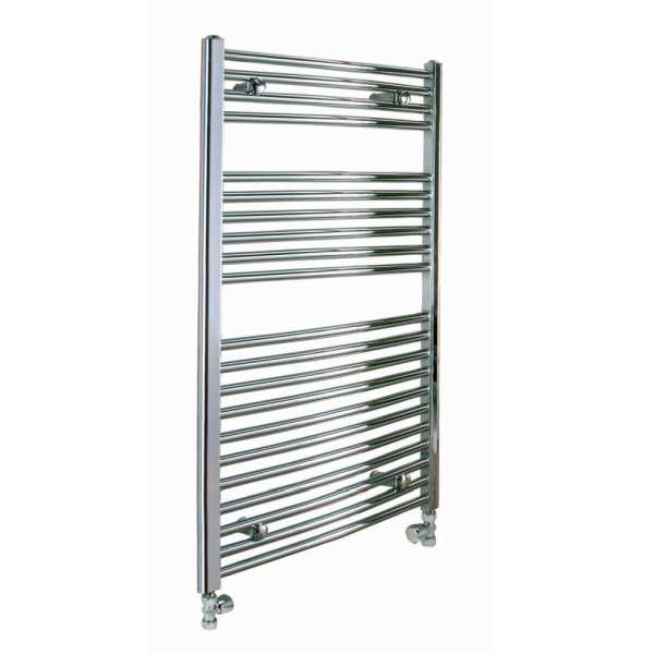 Reina Diva Central Heating Polished Chrome Curved Ladder Towel Rail 1000mm High x 500mm Wide
