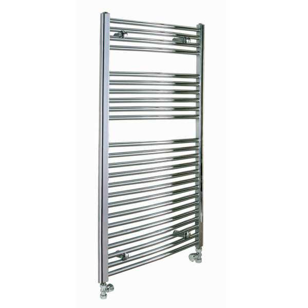 Reina Diva Central Heating Polished Chrome Curved Ladder Towel Rail 1200mm High x 600mm Wide