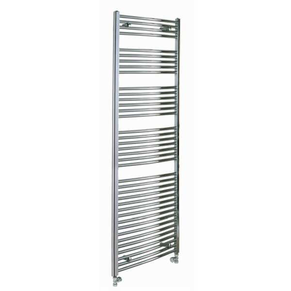 Reina Diva Central Heating Polished Chrome Curved Ladder Towel Rail 1800mm High x 750mm Wide
