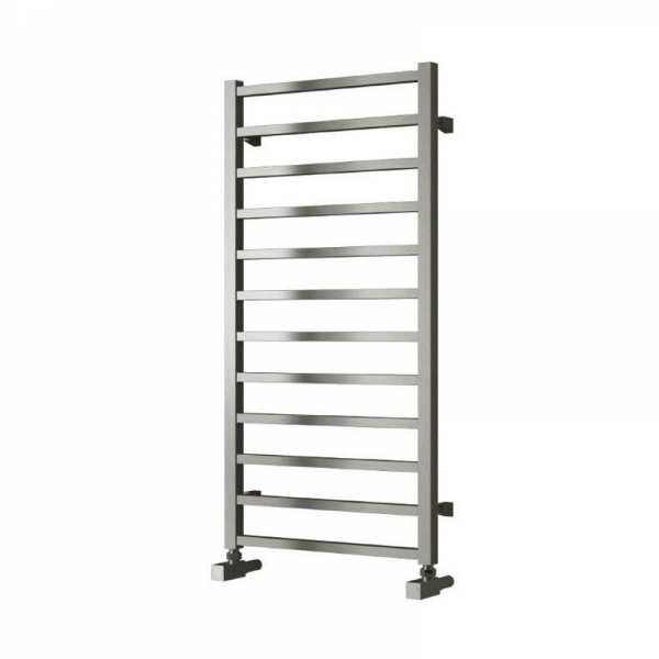 Reina Arden Brushed Stainless Steel Designer Towel Radiator 500 x 500mm