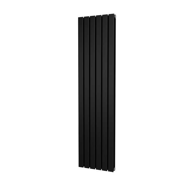 Riviera Black Plano Flat Tube Designer Radiator Double Sided 1600 x 408mm