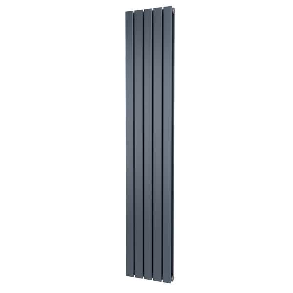 Riviera Anthracite Plano Flat Tube Designer Radiator Double Sided 1800 x 340mm