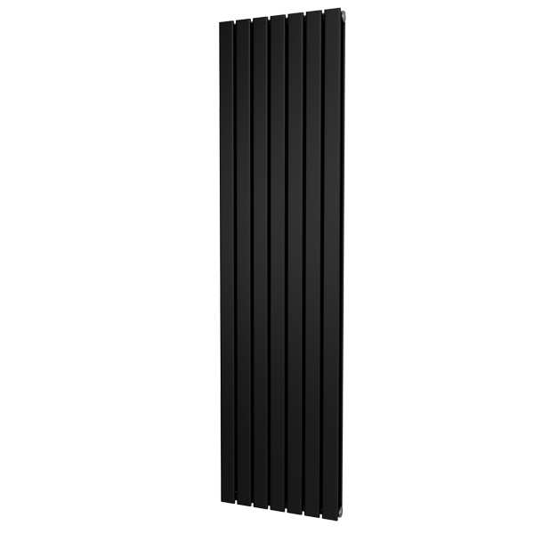 Riviera Black Plano Flat Tube Designer Radiator Double Sided 600 x 1496mm FT18476BD