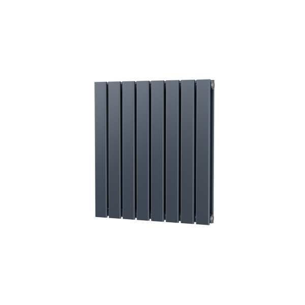 Riviera Anthracite Plano Flat Tube Designer Radiator Double Sided 600 x 544mm