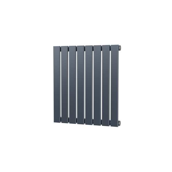 Riviera Anthracite Plano Flat Tube Designer Radiator Single Sided 600 x 544mm