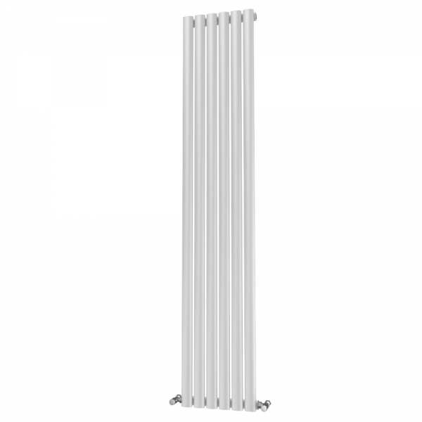 Riviera Ovalo White Elliptical Tube Designer Radiator Single Panel 1600 x 348mm