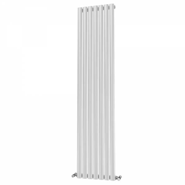 Riviera Ovalo White Elliptical Tube Designer Radiator Single Panel 1600 x 406mm