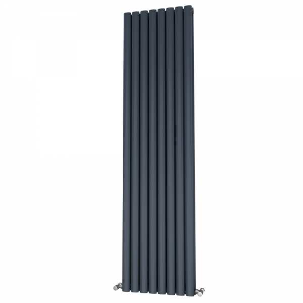 Riviera Ovalo Anthracite Elliptical Tube Designer Radiator Double Sided 1800 x 464mm