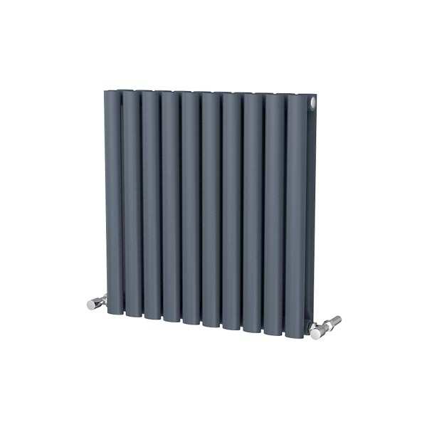 Riviera Ovalo Anthracite Elliptical Tube Designer Radiator Single Panel 600 x 580mm