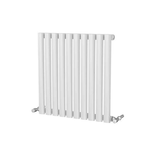 Riviera Ovalo White Elliptical Tube Designer Radiator Single Panel 600 x 580mm