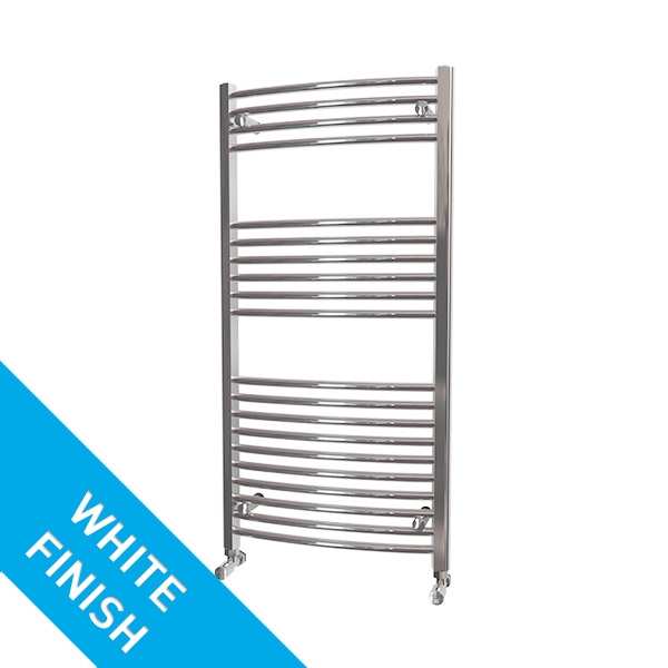 Riviera Neo CURVED White Towel Radiator 1200 x 600