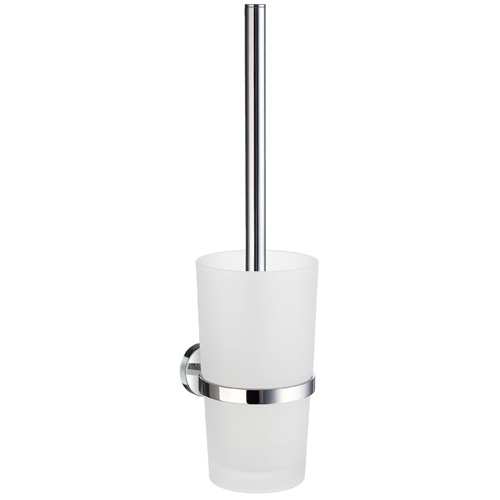Smedbo Home Wall Mounted Toilet Brush and Glass Holder