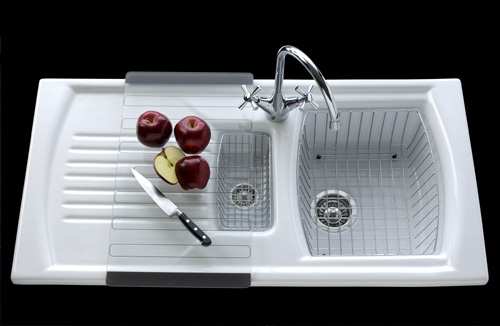 Thomas Denby Sonnet Ceramic Inset Sink 1 5 Bowl And Single Drainer C So15bwt - Double Bowl Single Drainer Inset Sink Thomas Denby Sonnet Ceramic Inset Sink 1 5 Bowl And Single Drainer C So15bwt - Double Bowl Single Drainer Inset Sink
