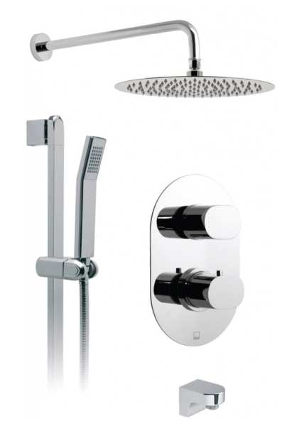 Vado Life 2 Outlet Thermostatic Shower Package Inc. Slide Rail Shower Kit