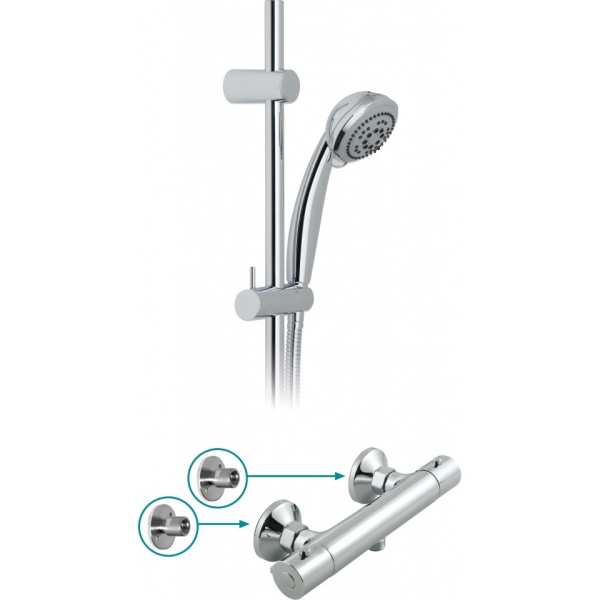 Vado Prima Thermostatic Multi Function Slide Rail Shower Kit Package