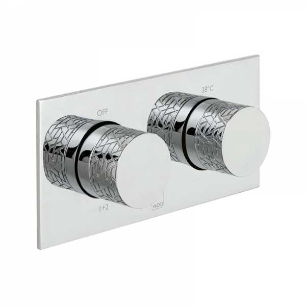 Vado Omika Horizontal Concealed 2 Outlet, 2 Handle Thermostatic Valve
