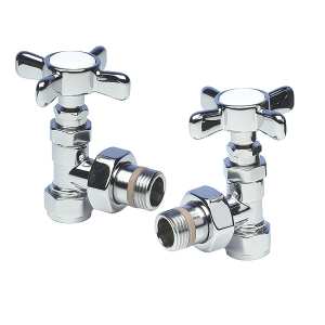 Apollo Italian Luxury Crosshead Angled Radiator Valves 15mm LX15A