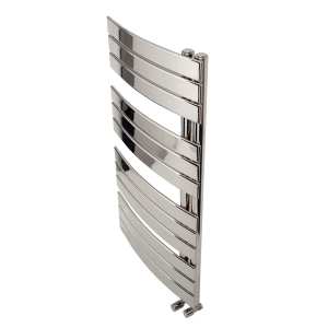 Apollo Palermo Chrome Offset Curved Panel Towel Warmer 1100 x 600mm